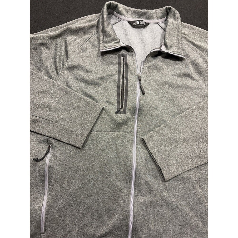 The North Face Mens XL Gray Full Zip Jacket Golf Canyonlands Outdoors Soft